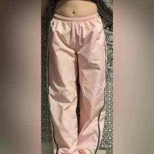 pink silky baggy pants